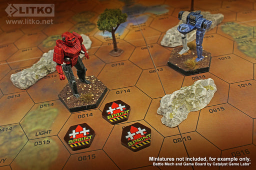 LITKO Mecha Sprint Movement Tokens Compatible with BattleTech (10)-Tokens-LITKO Game Accessories
