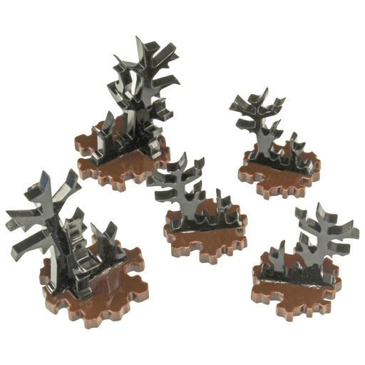 LITKO Micro-Scale Blasted Trees Terrain Markers Compatible with BattleTech (5)-Tokens-LITKO Game Accessories